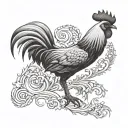 fighting rooster tattoo design idea
