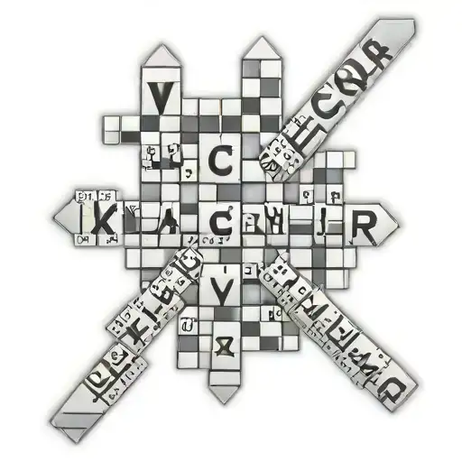 crossword puzzle of name xavier and carly tattoo design idea