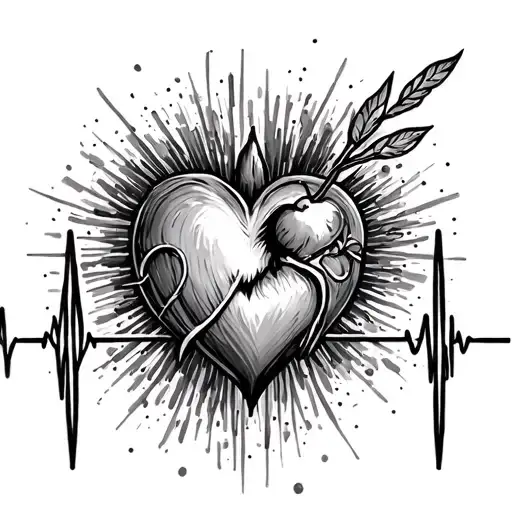 Name Heartbeat tattoo design idea