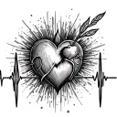 Name Heartbeat tattoo design idea