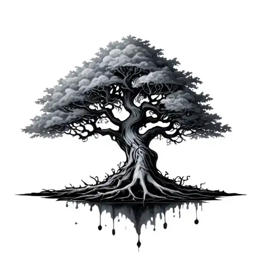 poison tree growing tattoo design idea