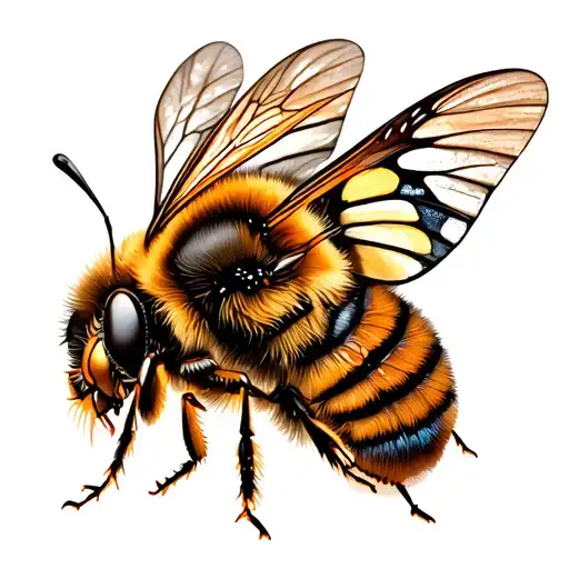 bee with a butterfly tattoo design idea