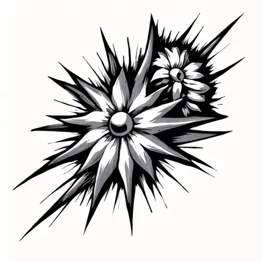 seventy x seven with starbursts tattoo design idea