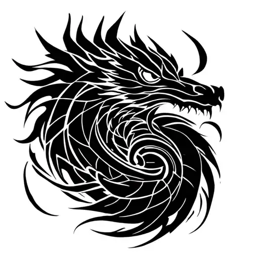 dragon tribal tattoo design idea
