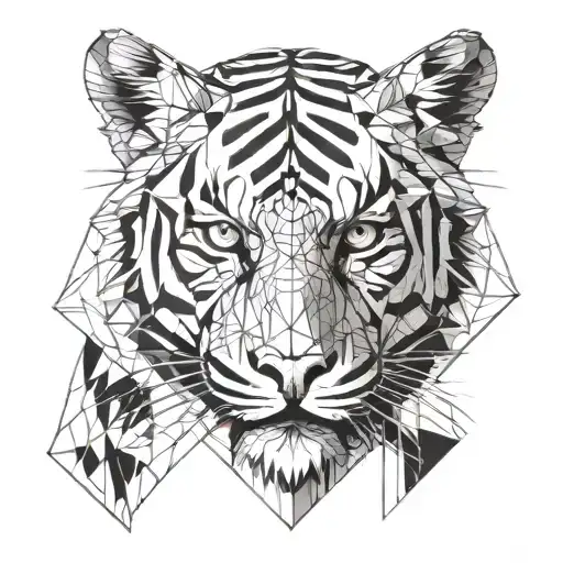 tiger face one eye tattoo design idea