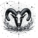Aries constellation intertwined representing the client's deep personality. make it look hard core  tattoo design idea
