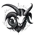 Aries constellation intertwined representing the client's deep personality. make it look hard core  tattoo design idea