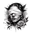 Blindfolded tattoo design idea