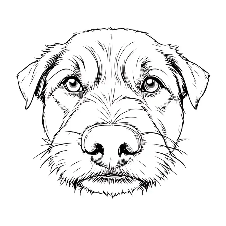  a dog nose print with a white fur spot tattoo design idea