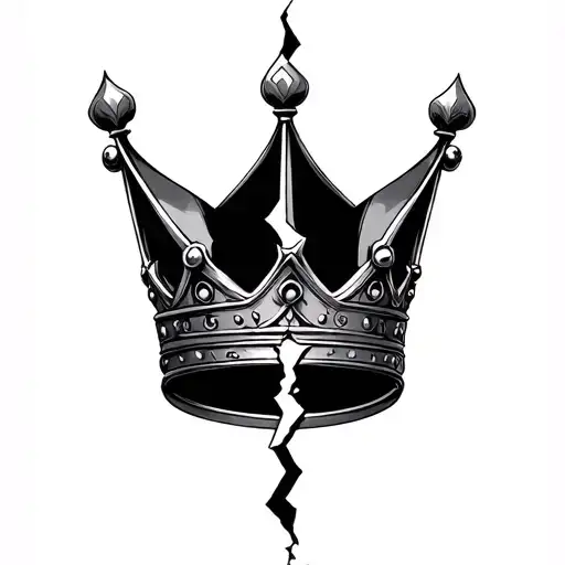 broken crown tattoo design idea
