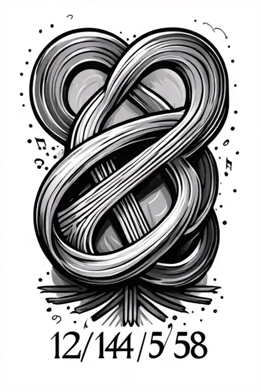 music with the date 12/14/58 and infinity symbol tattoo design idea