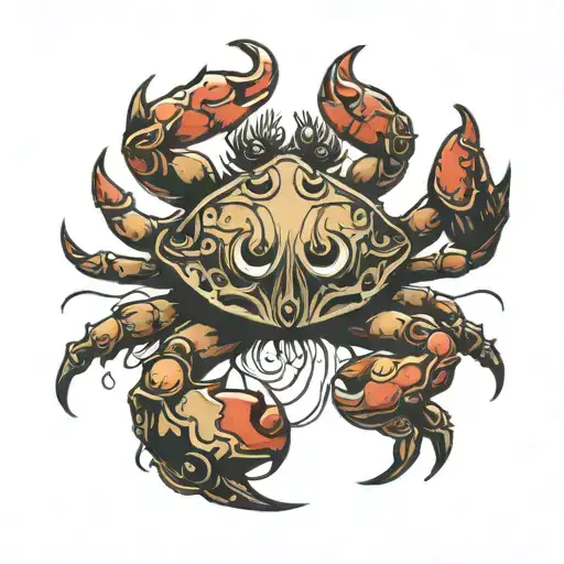 three eyed crab   tattoo design idea