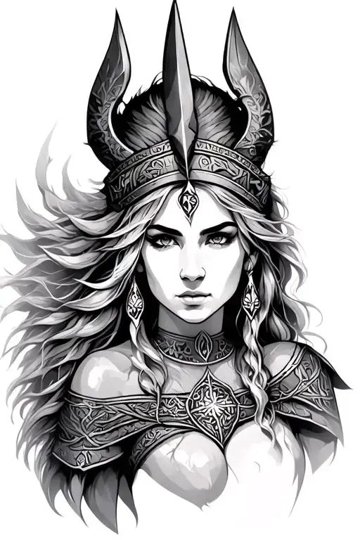 norse goddess freya tattoo design idea