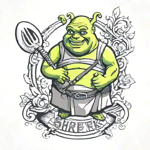 shrek dumpling tattoo design idea