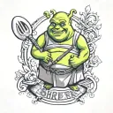 shrek dumpling tattoo design idea