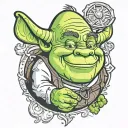 shrek dumpling tattoo design idea