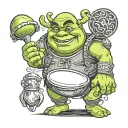 shrek dumpling tattoo design idea
