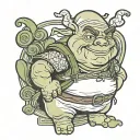 shrek dumpling tattoo design idea