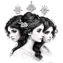 3 sisters, reference with Aries, Libra and Geminis tattoo design idea
