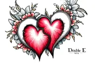 "Double Ee" heart tattoo design idea