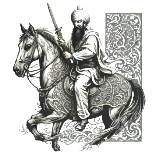 Imam Ali and no sword until Dhu al-Fiqar tattoo design idea