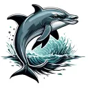 3 Dolphin Logo but replace his dots tattoo design idea