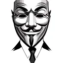 mafia type anonymous mask tattoo design idea