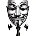 mafia type anonymous mask tattoo design idea