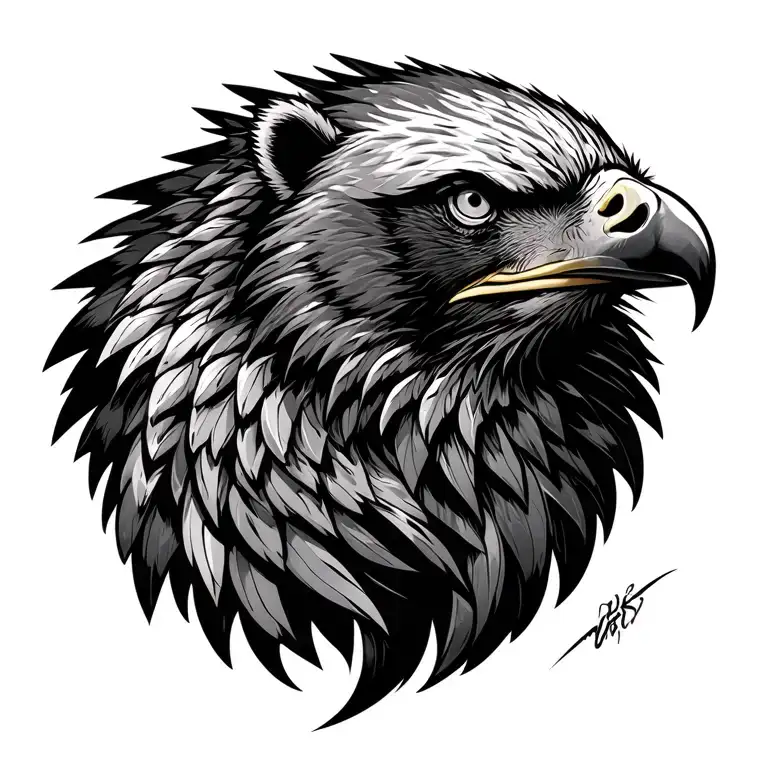 eagle bear spirit protect unity creator japanese native american tattoo design idea