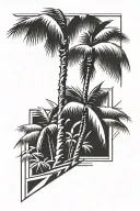 palm tree rectangular tattoo tattoo design idea