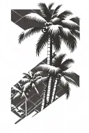 palm tree rectangular tattoo tattoo design idea
