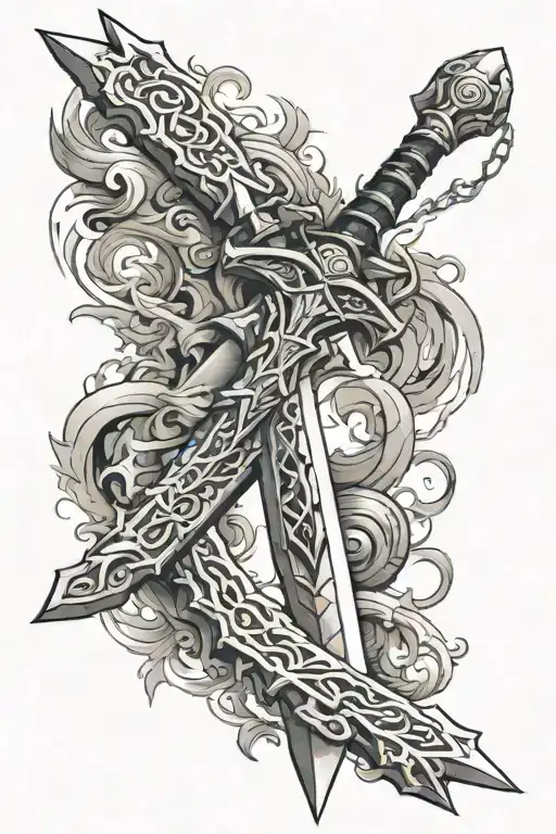 the master sword from zelda twilight princess tattoo design idea