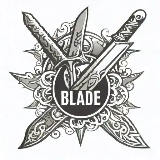 blade picture with the word Blade on it tattoo design idea