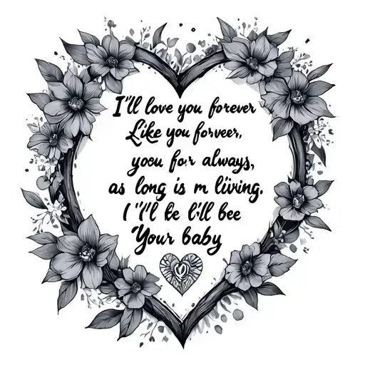 I'll love you forever, Like you for always, as long as i'm living, your baby i'll be. tattoo design idea