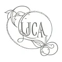 Luca name with a horse shoe tattoo design idea