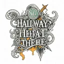 halfway there text with half life 2 font tattoo design idea