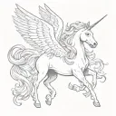 Pegasus Unicorn tattoo design idea