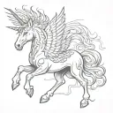 Pegasus Unicorn tattoo design idea