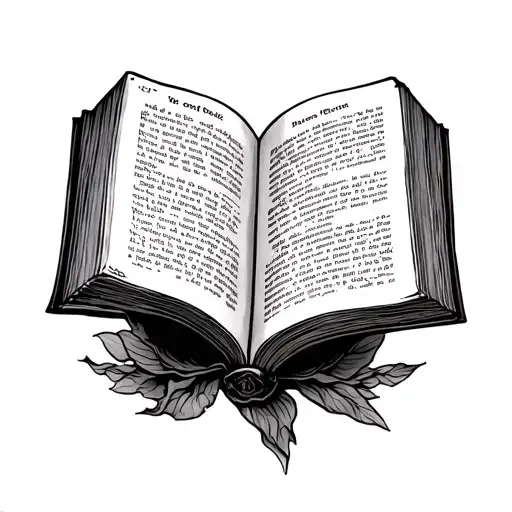 open bible tattoo design idea