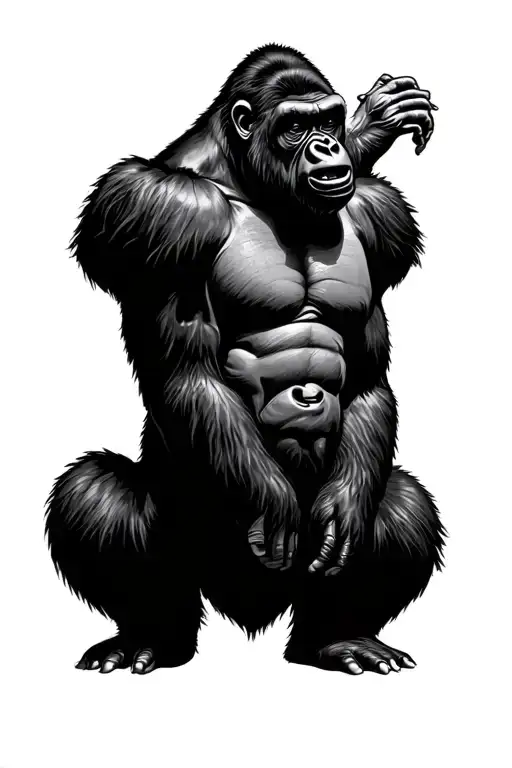 silverback gorilla tattoo design idea