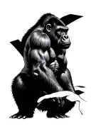 silverback gorilla tattoo design idea