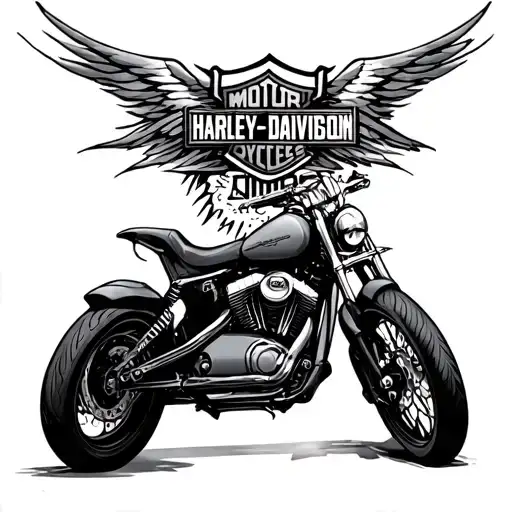 Harley Davidson FXR tattoo design idea