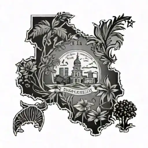 nebraska state outline with florida grown in the middle of it tattoo design idea