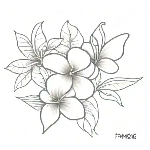 butterfly and frangipani flower tattoo design idea