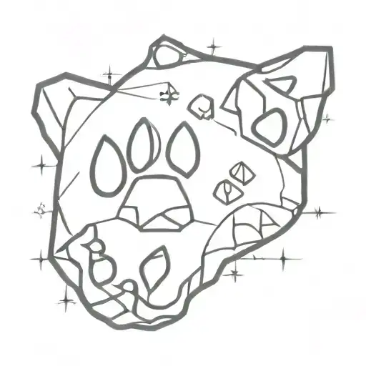 dungeons and dragons d20 dice, dog paw print tattoo design idea