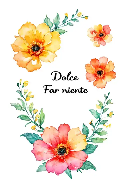 "Dolce Far niente" lorax flower blooming tattoo design idea