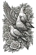 dove love and friendship tattoo design idea