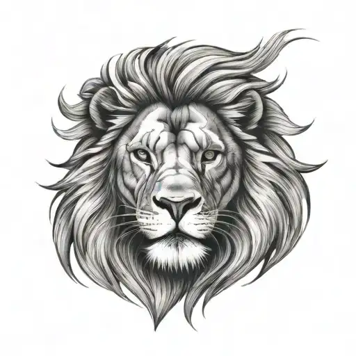 lion, Oscar name written tattoo design idea