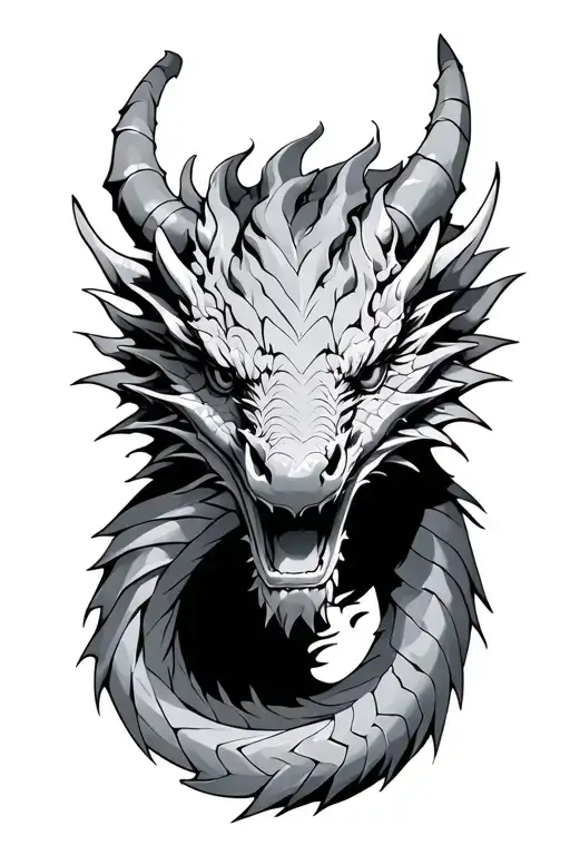 dragon tete tattoo design idea