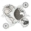 Longitude And Latitude tattoo design idea